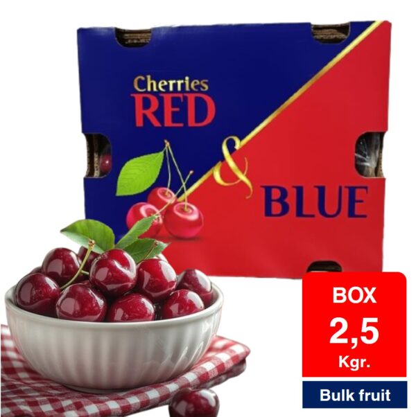 Chilean Cherries 2,5Kg box Red&Blue - Imagen 1